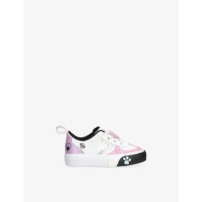 Ground Up White/comb Kids' Paw Patrol Court Leather Trainers Eur 27 / 9 Uk In White