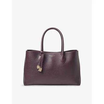 Aspinal Of London Womens Fig London Leather Tote Bag In Purple