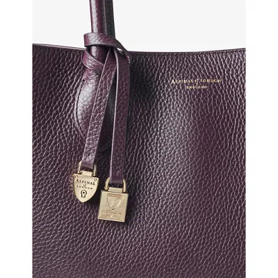 Aspinal Of London Womens Fig London Leather Tote Bag In Purple