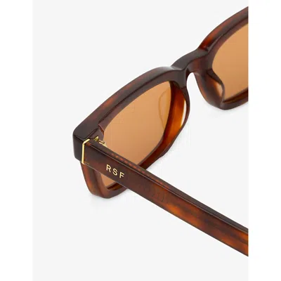 Retro Super Future Womens Havana Gesto Rectangular-frame Acetate Sunglasses In Brown