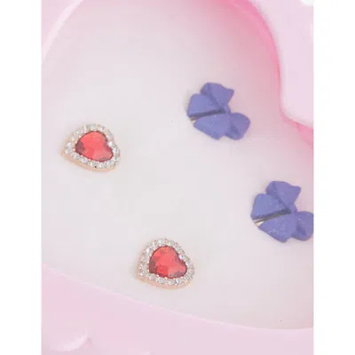 Stych Accessories Multi Brt Heart And Bow Set Of Two Clip-on Earrings Gift Box
