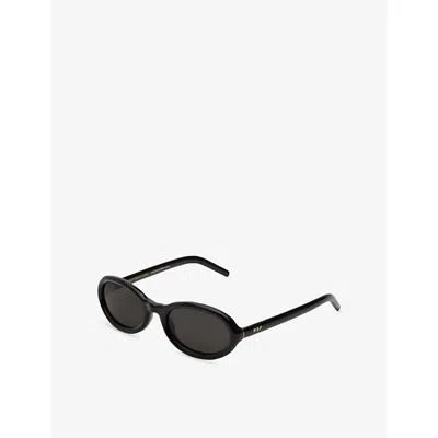 Retro Super Future Womens Cherry Black Oval-frame Acetate Sunglasses In Black