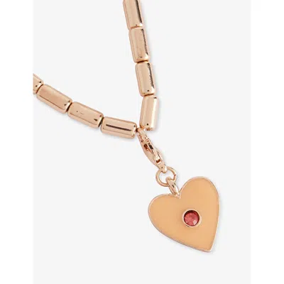 Stych Accessories Multi Lght October Birthstone And Month Zinc And Acrylic Charm Necklac In Gold