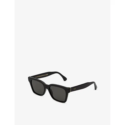 Retro Super Future Womens America Black Square-frame Acetate Sunglasses In Black