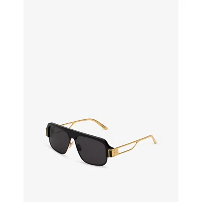 Retro Super Future Womens Black Marni Burullus Pilot-frame Metal Sunglasses In Black