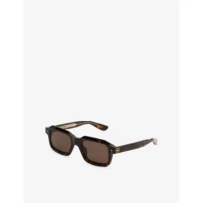 Retro Super Future Womens Havana Ray Square-frame Tortoiseshell Acetate Sunglasses In Brown