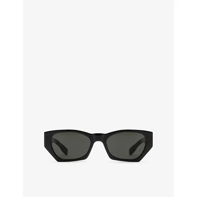 Retro Super Future Womens Black Amata Irregular-frame Acetate Sunglasses In Black