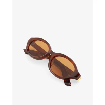 Retro Super Future Womens Havana Parola Oval-frame Acetate Sunglasses In Brown