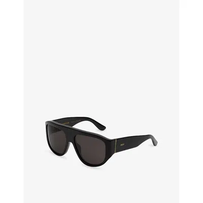 Retro Super Future Womens Black Biscotto Aviator-frame Acetate Sunglasses In Black