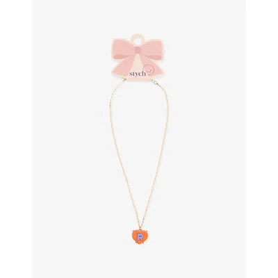 Stych Accessories Multi Lght Sweetie Heart Initial Metal And Acrylic Necklac