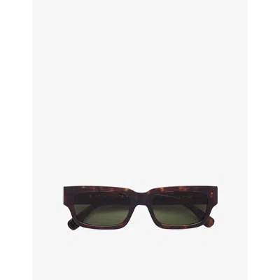 Retro Super Future Womens Havana Roma 3627 Square-frame Tortoiseshell Acetate Sunglasses In Brown