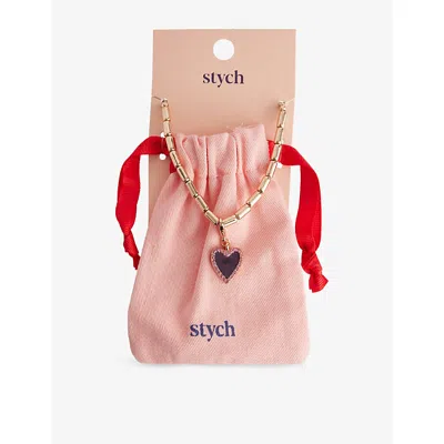 Stych Accessories Multi Lght June Birthstone And Month Zinc And Acrylic Charm Necklac In Gold