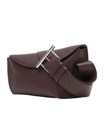 Alexander Mcqueen T-bar Sling Asymmetric Crossbody Bag In Burgundy