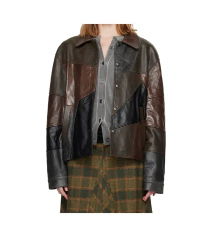 Andersson Bell Patchwork Leather Jacket In Multi