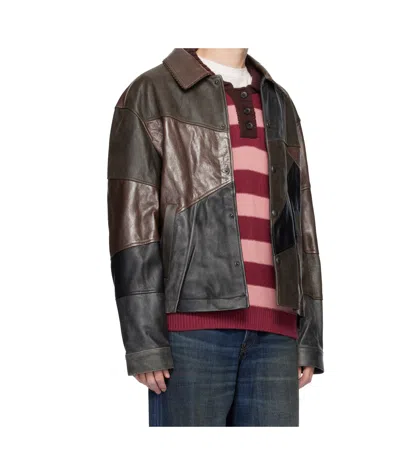 Andersson Bell Patchwork Leather Jacket In Multi