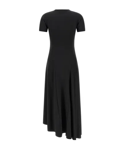 Victoria Beckham Asymmetric-hem Midi Dress In Black