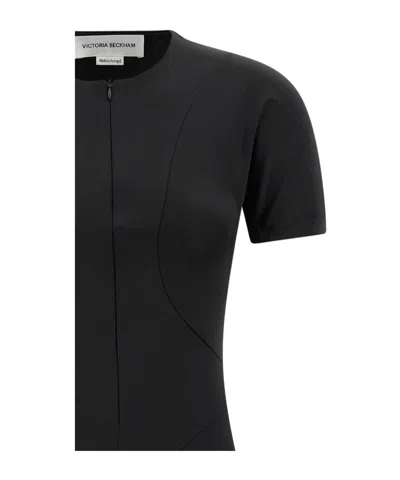 Victoria Beckham Asymmetric-hem Midi Dress In Black