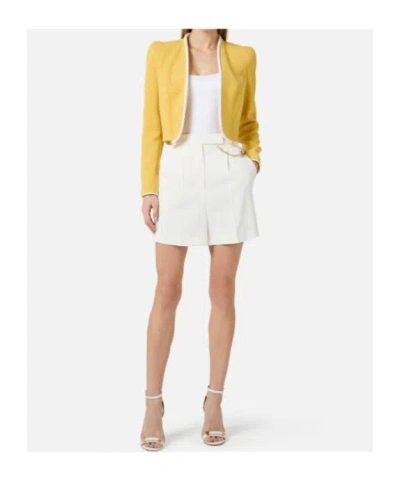 Elisabetta Franchi White Shorts With Chain Detail On The Front And Front Concealed Closure In Viscose Stretch Woman