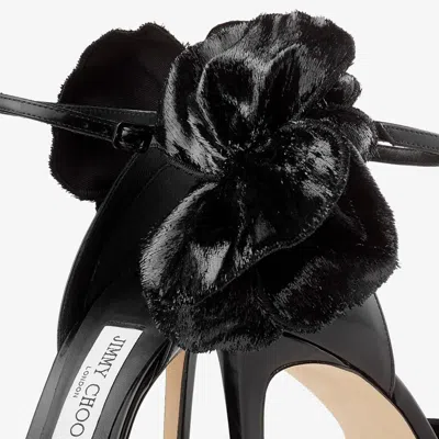 Jimmy Choo Marja 100 Pumps Decorative Bow Glossy In Black
