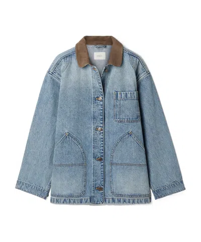 Doen Pascual Corduroy-trimmed Denim Jacket In Blue
