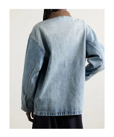 Doen Pascual Corduroy-trimmed Denim Jacket In Blue