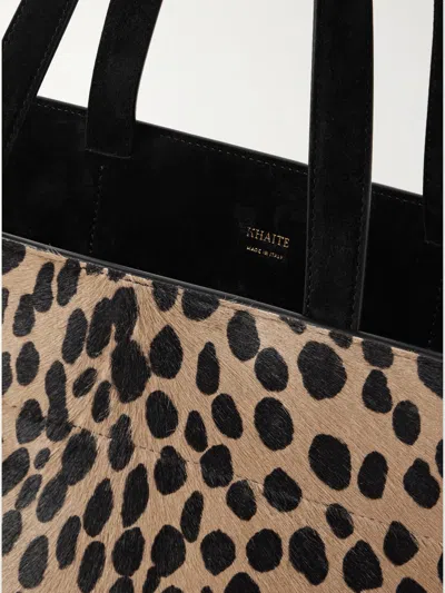 Khaite Crosby Leather-trimmed Leopard-print Calf Hair Tote In Animal Print