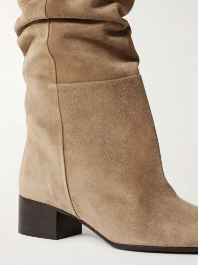 Khaite 40mm Andee Suede Knee Boots In Brown