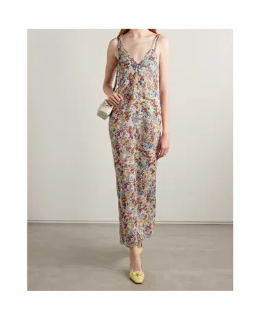 Khaite Taja Floral-print Silk-chiffon Dress In Multi