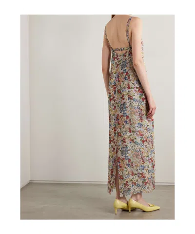Khaite Taja Floral-print Silk-chiffon Dress In Multi