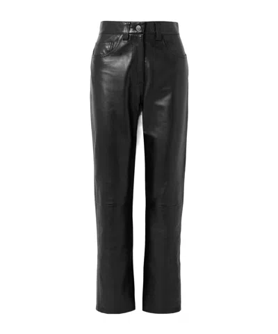 Khaite Panelled Leather Trousers In Black