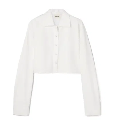 Khaite Crop Cotton Shirt In White