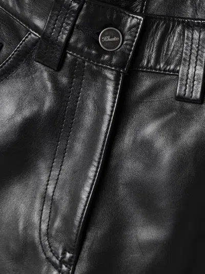 Khaite Panelled Leather Trousers In Black