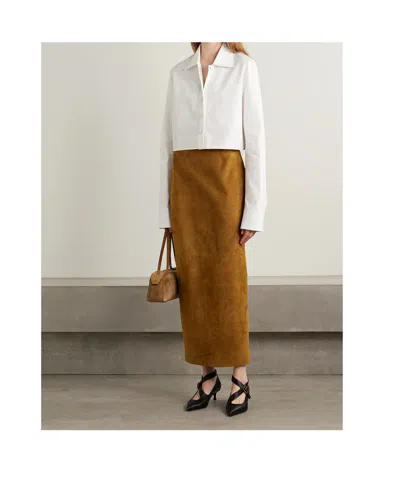 Khaite Crop Cotton Shirt In White