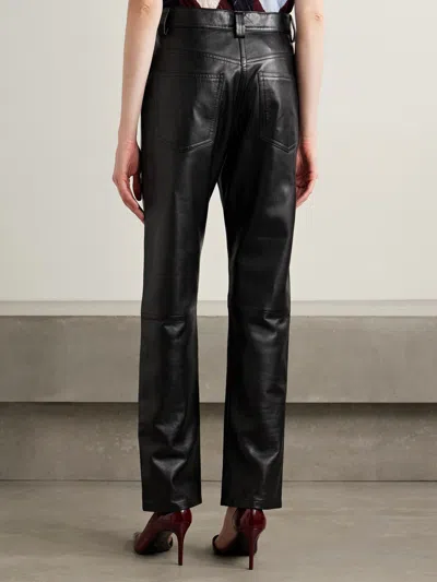 Khaite Panelled Leather Trousers In Black