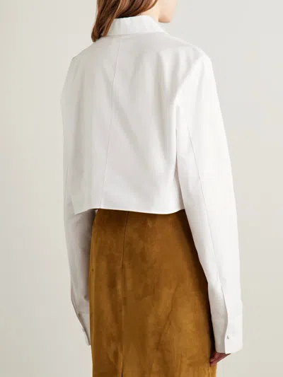 Khaite Crop Cotton Shirt In White