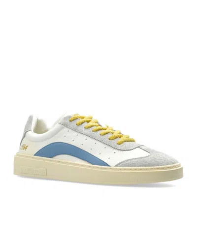 Dsquared2 Sneakers Contrast Panel Flat Sole Round Toe In Multi