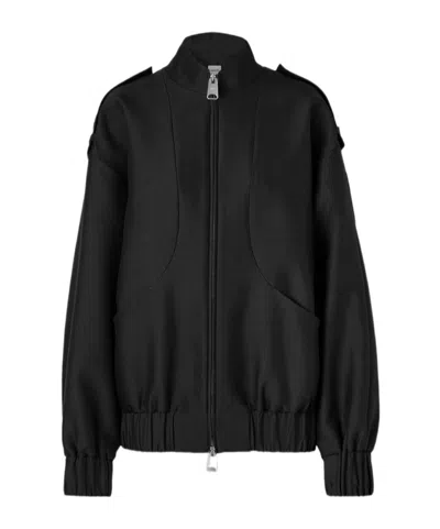 Khaite Sigi Wool And Silk-blend Faille Jacket In Black