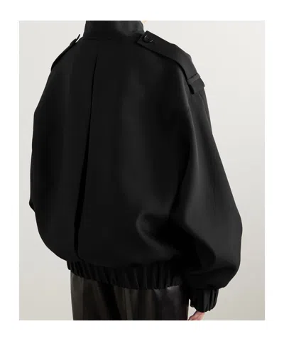 Khaite Sigi Wool And Silk-blend Faille Jacket In Black