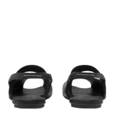 Mm6 Maison Margiela Logo Detailed Open-toe Slingback Sandals In Black