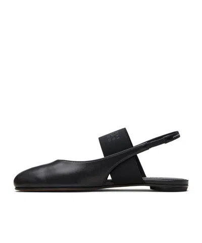 Mm6 Maison Margiela Logo Detailed Open-toe Slingback Sandals In Black