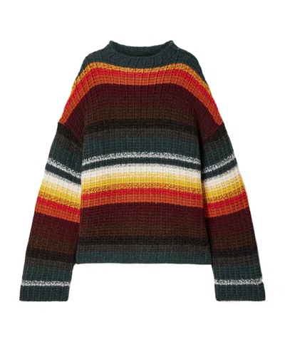 Khaite Yanis Oversized Ribbed Striped Cashmere Sweater In Multi