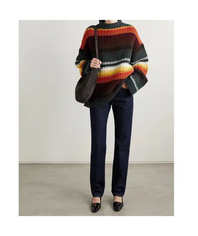 Khaite Yanis Oversized Ribbed Striped Cashmere Sweater In Multi