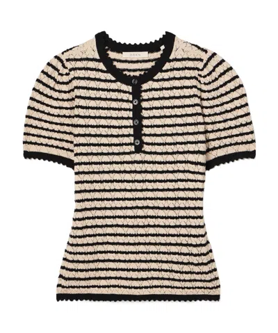 Doen Short Sleeve Knitted Short Sleeve In Brown