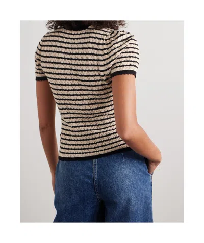 Doen Short Sleeve Knitted Short Sleeve In Brown