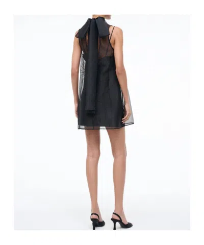 Staud Albee Beaded-detail High-neck Mini Dress In Green