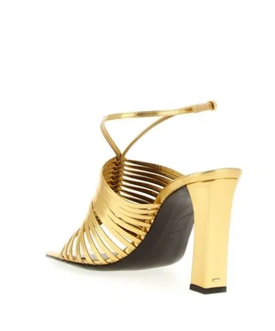 Giuseppe Zanotti Savoia Sandals Ankle Strap Open Square Toe In Gold