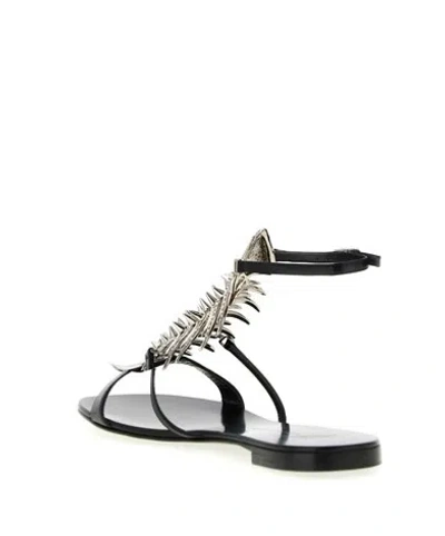 Giuseppe Zanotti Sandals Slim Style Embellished Metallic Detail In Black