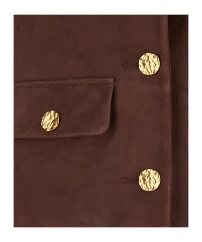 Arma Patch Pocket Round Neck Jacket In Brown