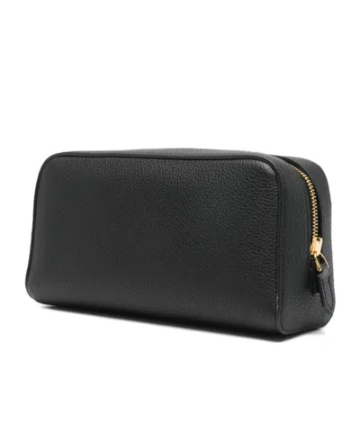 Tom Ford Grain Leather Smart Wash Bag In Black