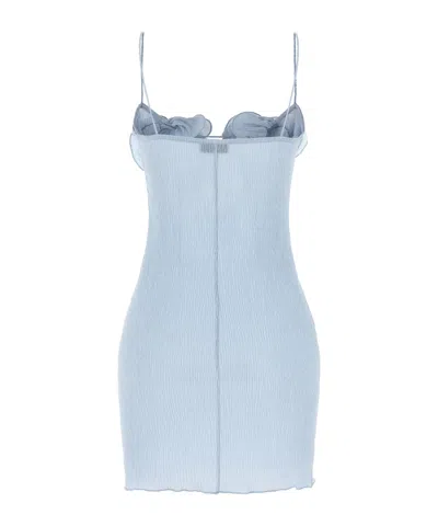 Magda Butrym Embellished Textured Lyocell-blend Mini Dress In Blue